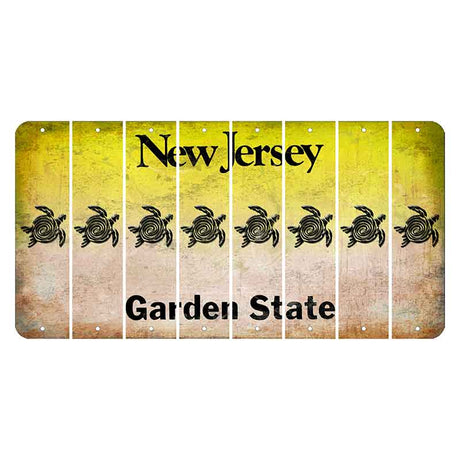 New Jersey Yellow Garden State Cut License Plate Strips (Set of 8) Sea Turtle