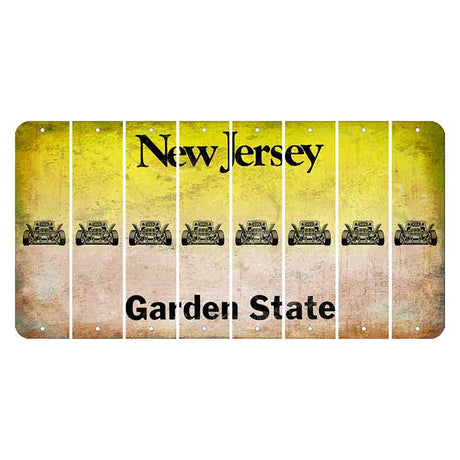 New Jersey Yellow Garden State Cut License Plate Strips (Set of 8) Hot Rod