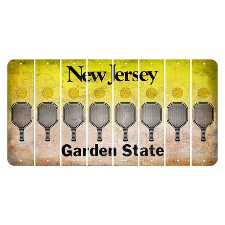 New Jersey Yellow Garden State Cut License Plate Strips (Set of 8) Pickleball