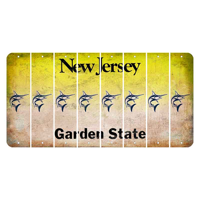 New Jersey Yellow Garden State Cut License Plate Strips (Set of 8) Swordfish