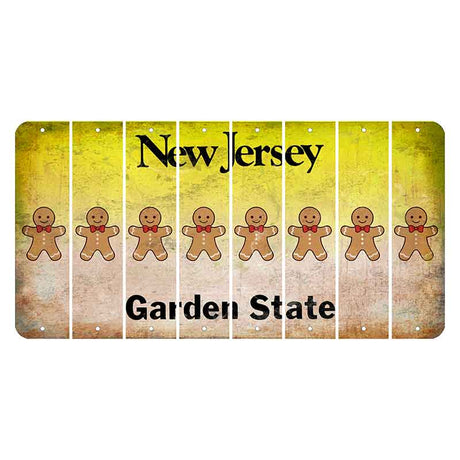 New Jersey Yellow Garden State Cut License Plate Strips (Set of 8) Gingerbread Man