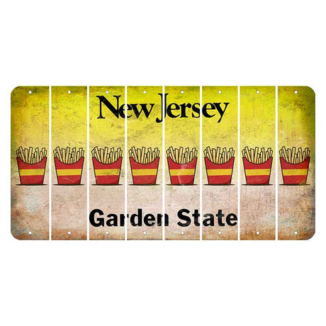 New Jersey Yellow Garden State Cut License Plate Strips (Set of 8) French Fries