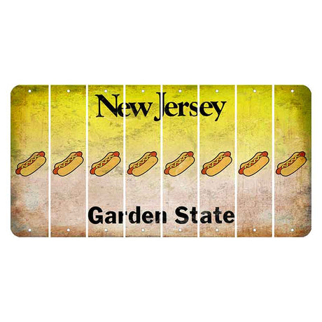 New Jersey Yellow Garden State Cut License Plate Strips (Set of 8) Hotdog