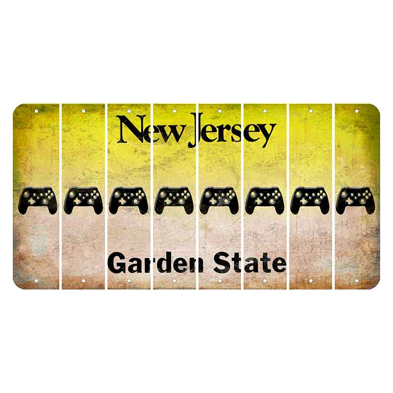 New Jersey Yellow Garden State Cut License Plate Strips (Set of 8) X Controller