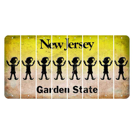 New Jersey Yellow Garden State Cut License Plate Strips (Set of 8) Elf