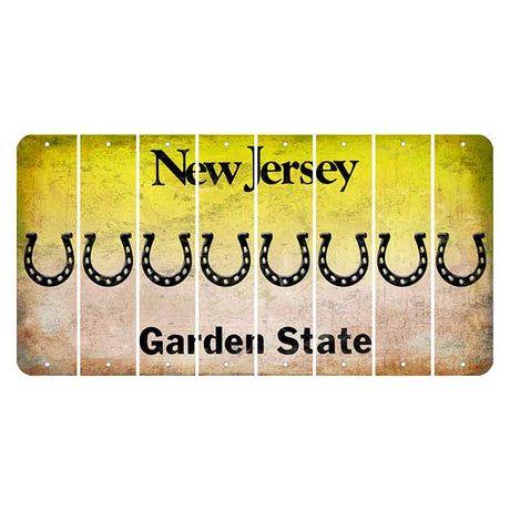 New Jersey Yellow Garden State Cut License Plate Strips (Set of 8) Horseshoe