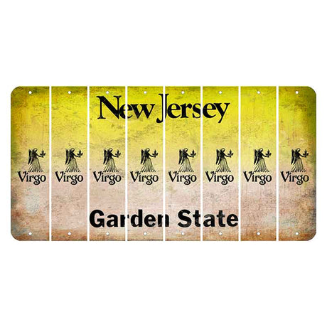 New Jersey Yellow Garden State Cut License Plate Strips (Set of 8) Zodiac Sign - Virgo