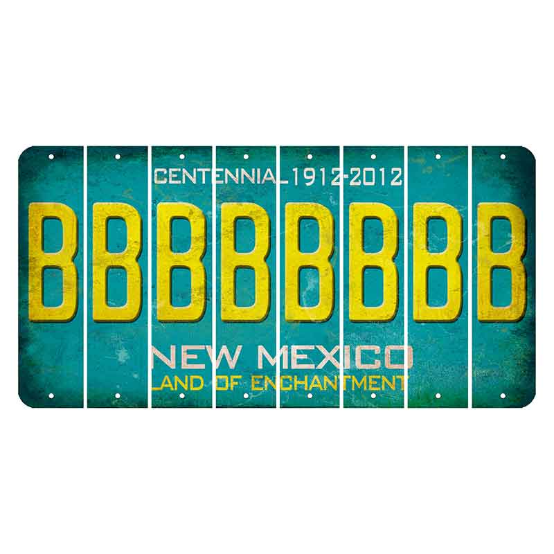 New Mexico Teal Centennial Cut License Plate Strips (Set of 8) B