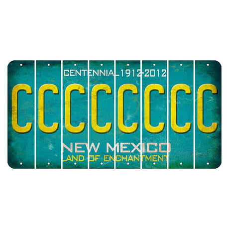 New Mexico Teal Centennial Cut License Plate Strips (Set of 8) C