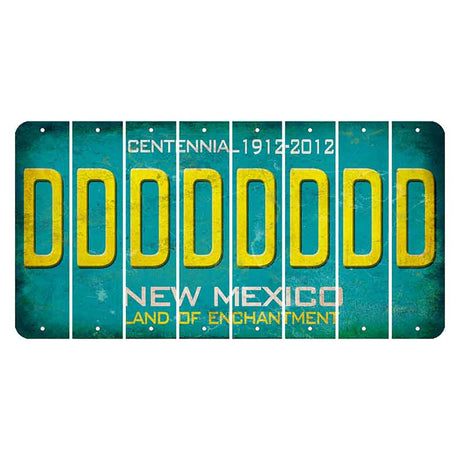 New Mexico Teal Centennial Cut License Plate Strips (Set of 8) D