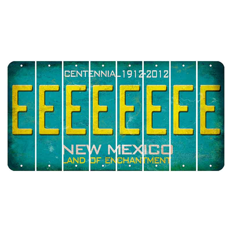 New Mexico Teal Centennial Cut License Plate Strips (Set of 8) E