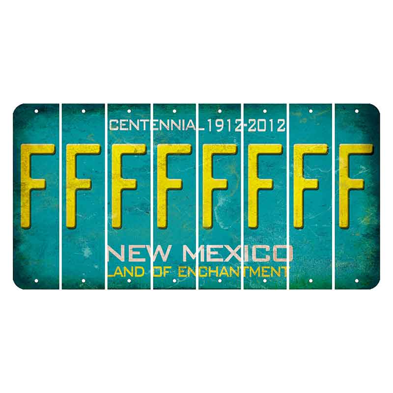 New Mexico Teal Centennial Cut License Plate Strips (Set of 8) F