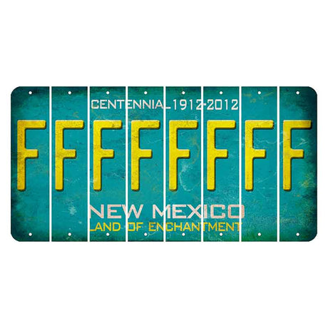 New Mexico Teal Centennial Cut License Plate Strips (Set of 8) F