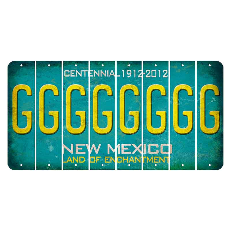 New Mexico Teal Centennial Cut License Plate Strips (Set of 8) G