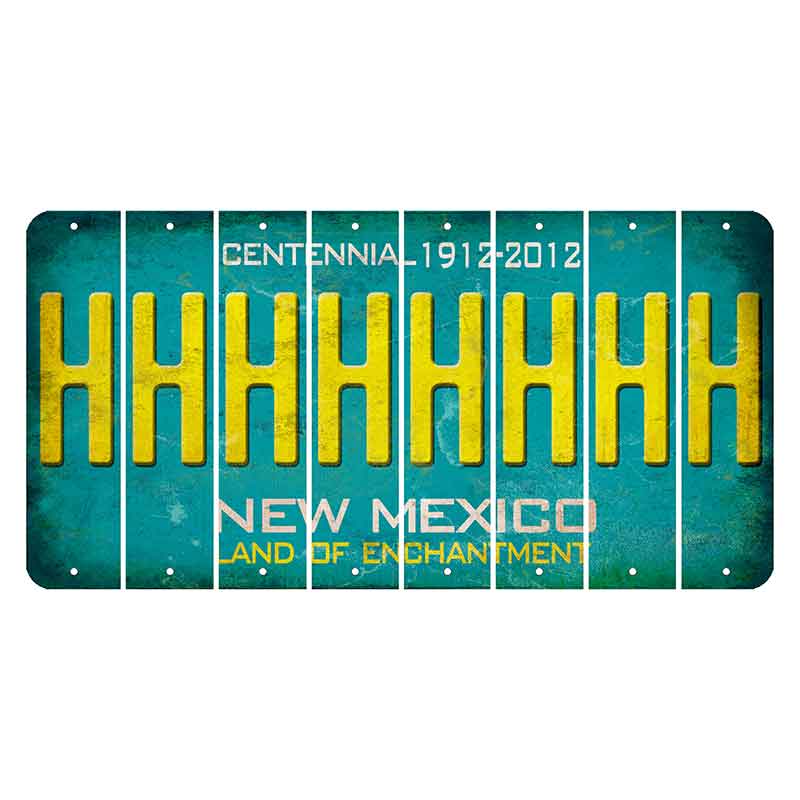 New Mexico Teal Centennial Cut License Plate Strips (Set of 8) H