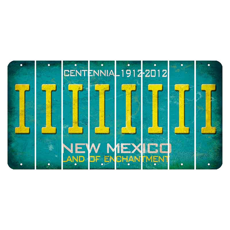 New Mexico Teal Centennial Cut License Plate Strips (Set of 8) I