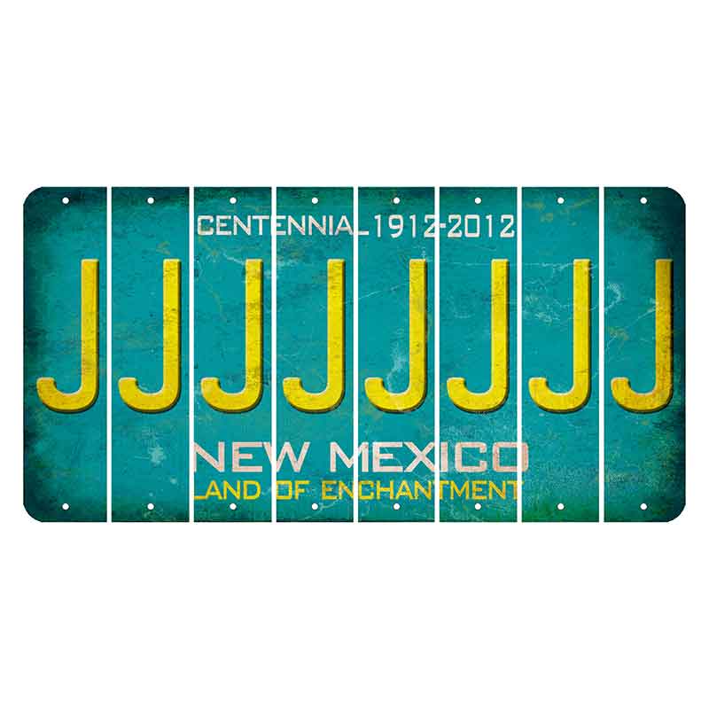 New Mexico Teal Centennial Cut License Plate Strips (Set of 8) J