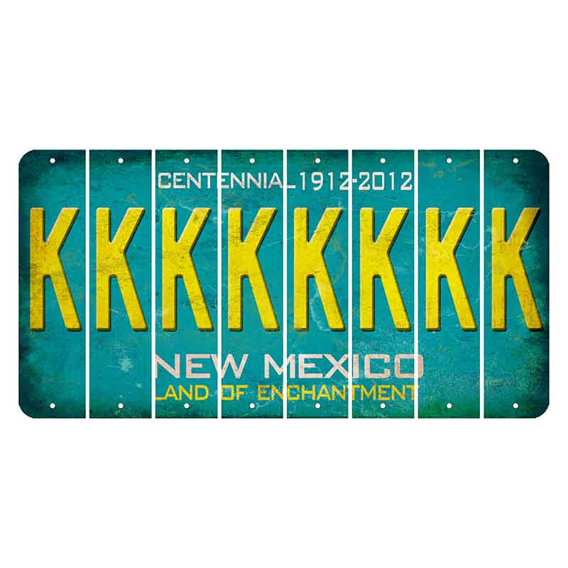 New Mexico Teal Centennial Cut License Plate Strips (Set of 8) K