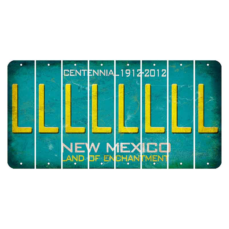 New Mexico Teal Centennial Cut License Plate Strips (Set of 8) L