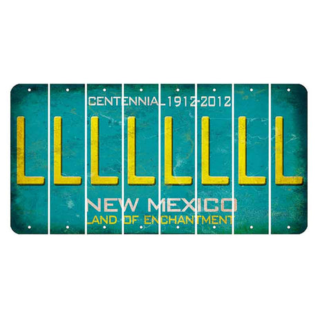 New Mexico Teal Centennial Cut License Plate Strips (Set of 8) L