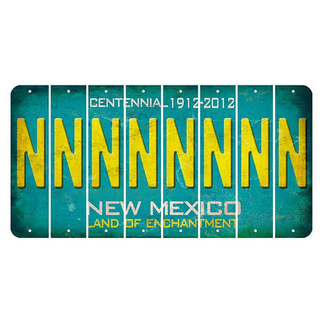 New Mexico Teal Centennial Cut License Plate Strips (Set of 8) N