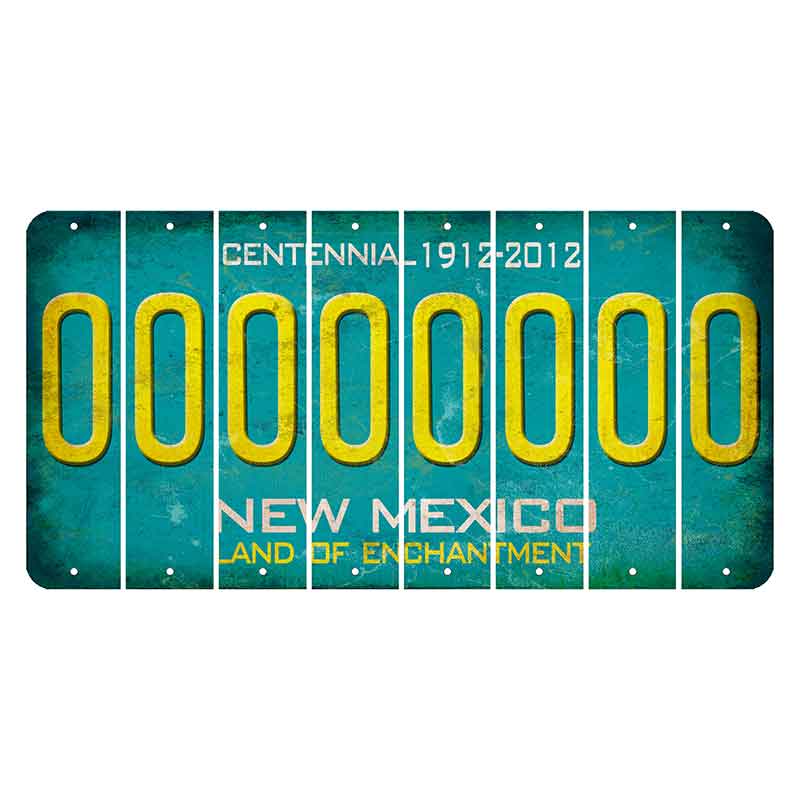 New Mexico Teal Centennial Cut License Plate Strips (Set of 8) O