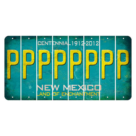 New Mexico Teal Centennial Cut License Plate Strips (Set of 8) P