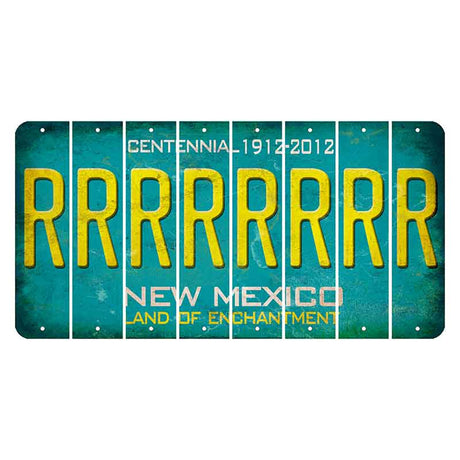 New Mexico Teal Centennial Cut License Plate Strips (Set of 8) R