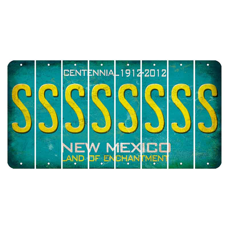 New Mexico Teal Centennial Cut License Plate Strips (Set of 8) S