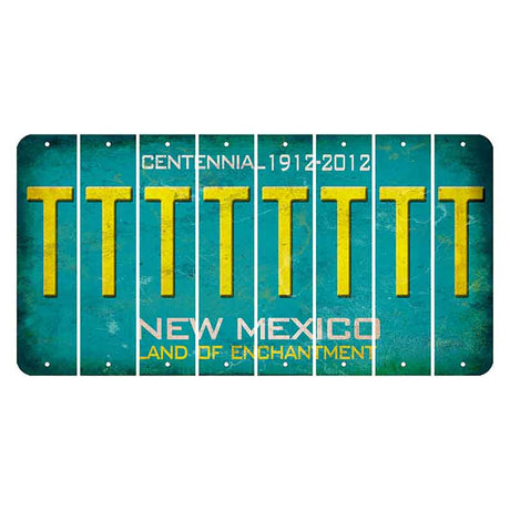 New Mexico Teal Centennial Cut License Plate Strips (Set of 8) T