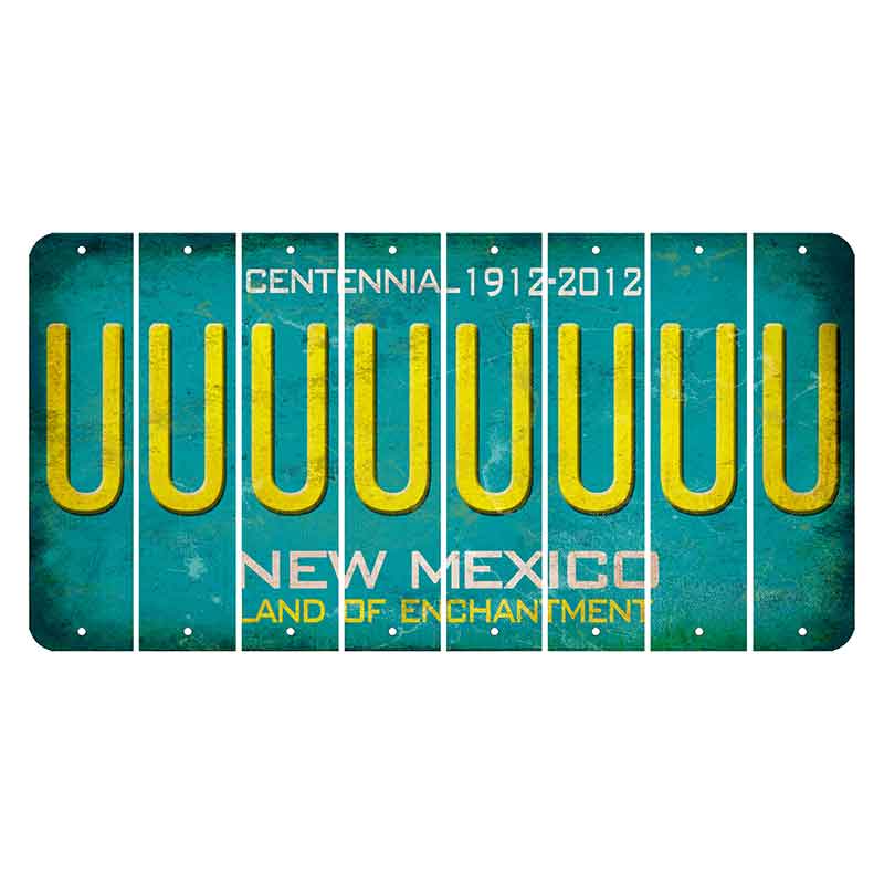 New Mexico Teal Centennial Cut License Plate Strips (Set of 8) U