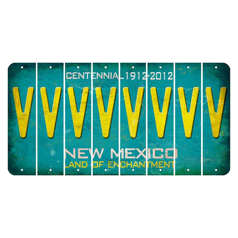 New Mexico Teal Centennial Cut License Plate Strips (Set of 8) V