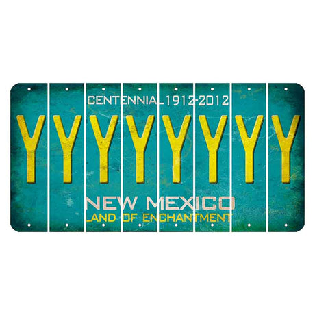 New Mexico Teal Centennial Cut License Plate Strips (Set of 8) Y