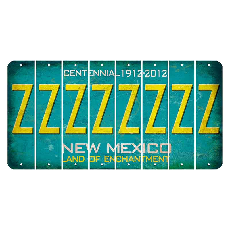 New Mexico Teal Centennial Cut License Plate Strips (Set of 8) Z