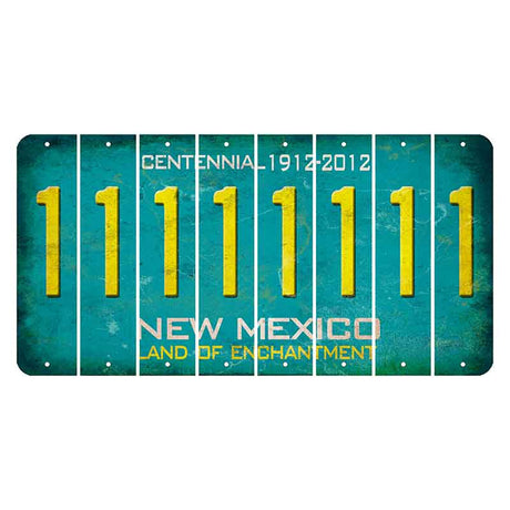 New Mexico Teal Centennial Cut License Plate Strips (Set of 8) 1