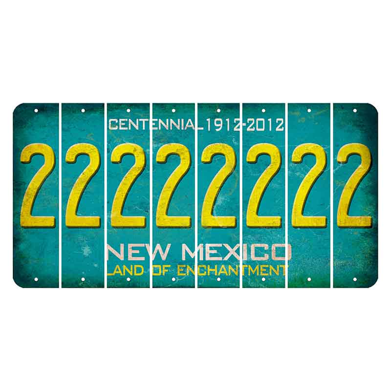 New Mexico Teal Centennial Cut License Plate Strips (Set of 8) 2
