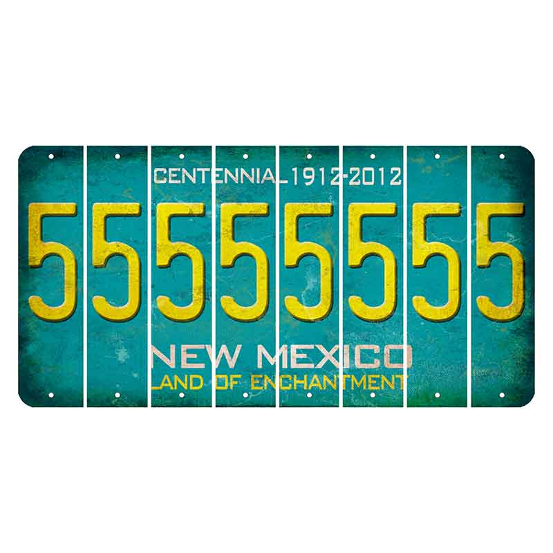 New Mexico Teal Centennial Cut License Plate Strips (Set of 8) 5