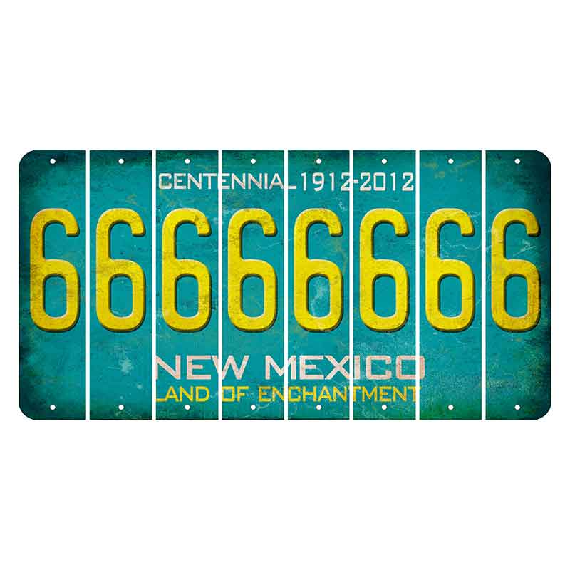 New Mexico Teal Centennial Cut License Plate Strips (Set of 8) 6