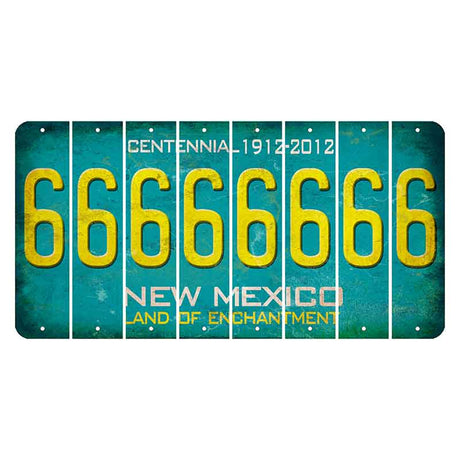 New Mexico Teal Centennial Cut License Plate Strips (Set of 8) 6