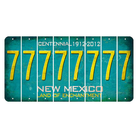 New Mexico Teal Centennial Cut License Plate Strips (Set of 8) 7