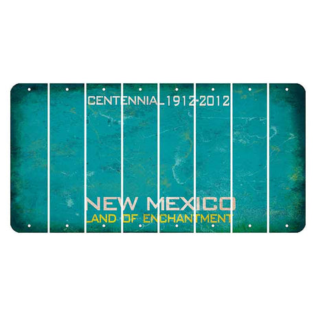 New Mexico Teal Centennial Cut License Plate Strips (Set of 8) Blank