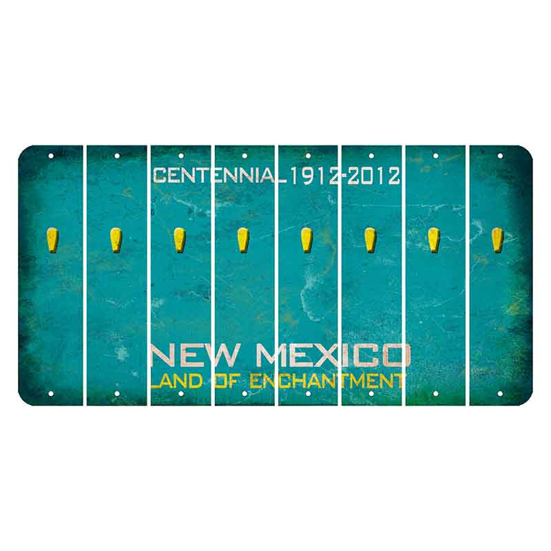 New Mexico Teal Centennial Cut License Plate Strips (Set of 8) Apostrophe