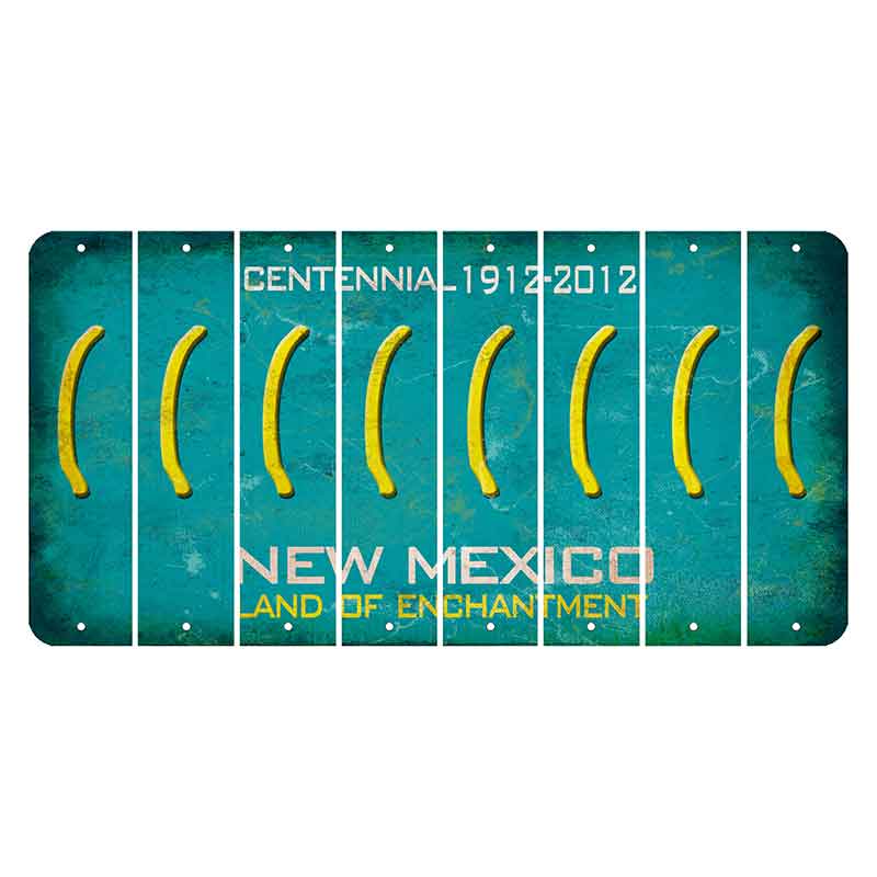 New Mexico Teal Centennial Cut License Plate Strips (Set of 8) Parenthesis - Left