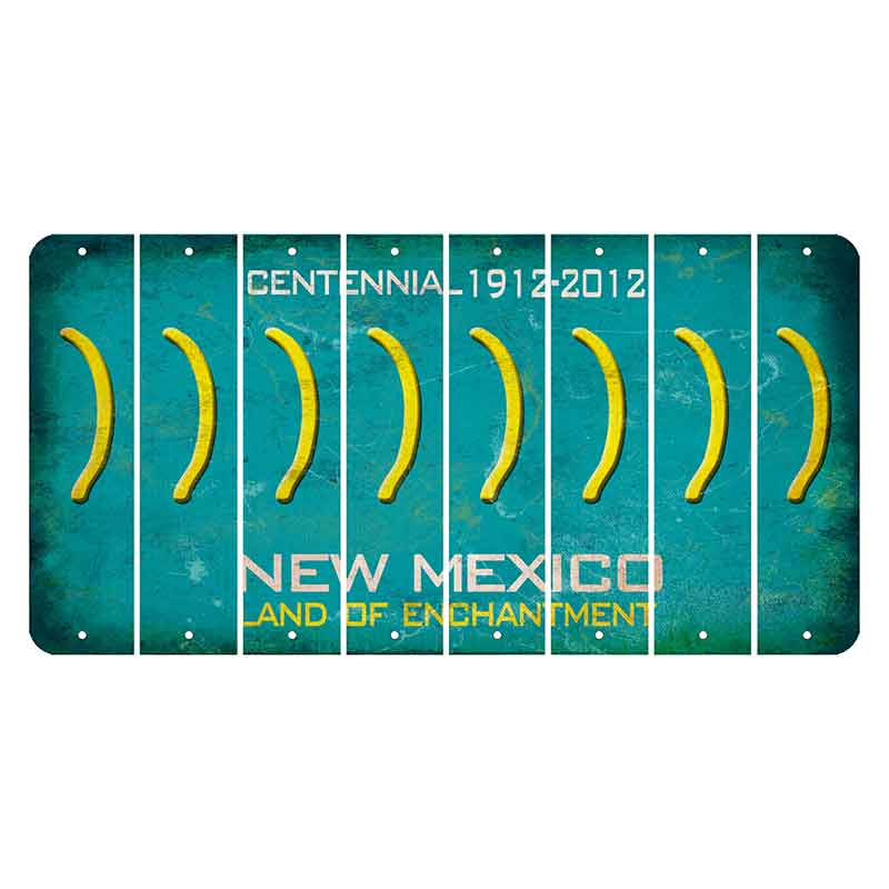 New Mexico Teal Centennial Cut License Plate Strips (Set of 8) Parenthesis - Right