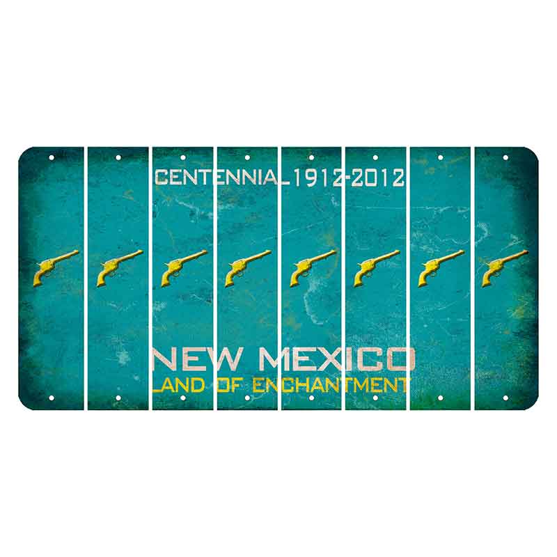 New Mexico Teal Centennial Cut License Plate Strips (Set of 8) Revolver