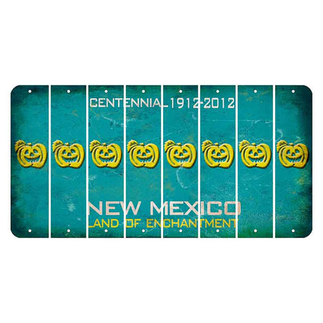 New Mexico Teal Centennial Cut License Plate Strips (Set of 8) Pumpkin