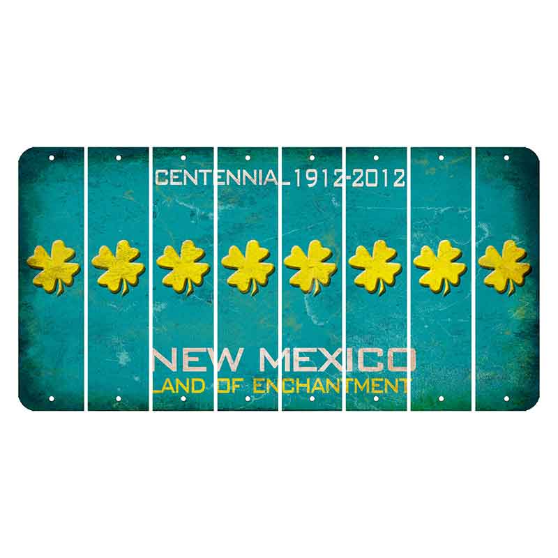 New Mexico Teal Centennial Cut License Plate Strips (Set of 8) Shamrock