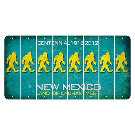 New Mexico Teal Centennial Cut License Plate Strips (Set of 8) Bigfoot