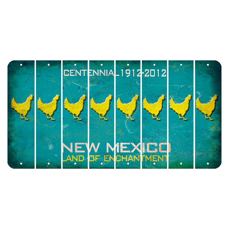 New Mexico Teal Centennial Cut License Plate Strips (Set of 8) Chicken