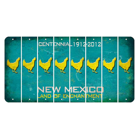 New Mexico Teal Centennial Cut License Plate Strips (Set of 8) Chicken